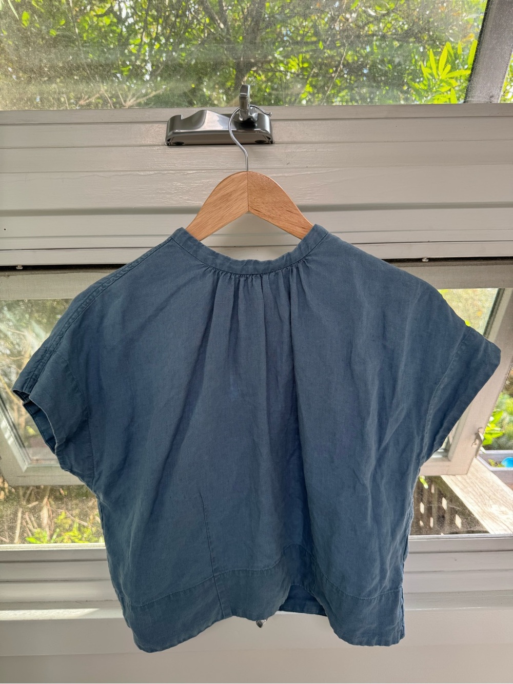 Everlane Blue Linen Top